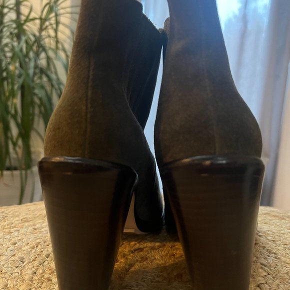 sz 37 Joie green suede ankle boots NEVER WORN - Picture 4 of 7